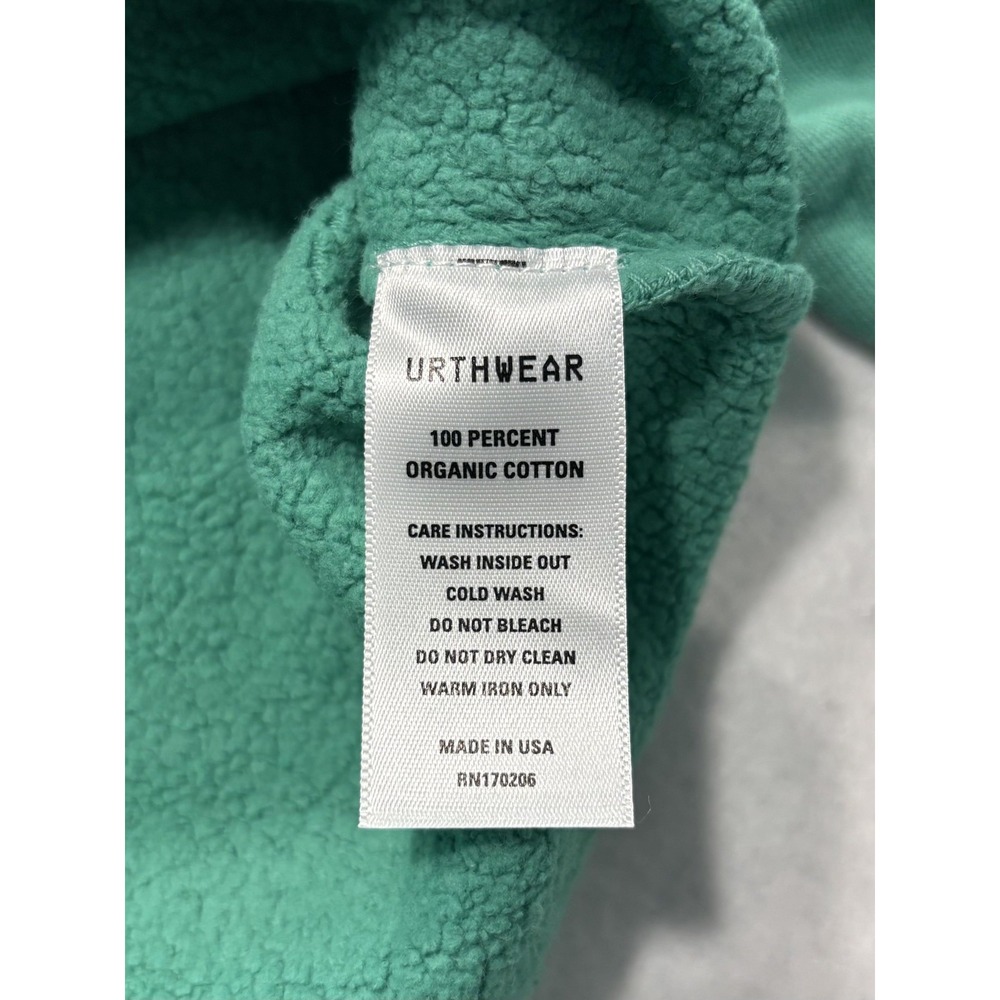 URTHWEAR Sweatshirt Womens Small Green Organic Cotton Cropped Fleece Pullover - Picture 4 of 11